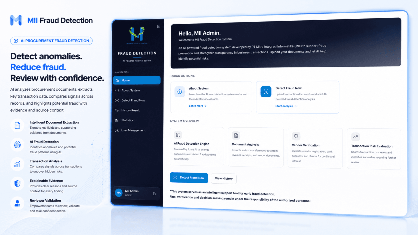 MII Fraud Detection for Procurement