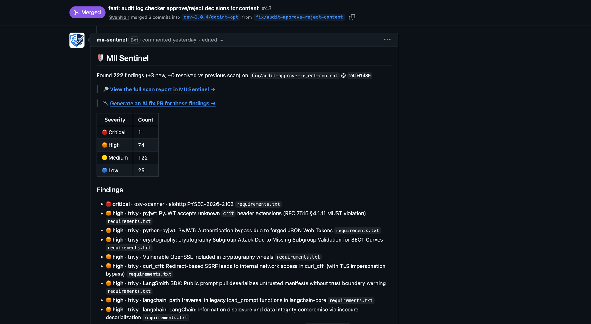 AI Auto PR Scan